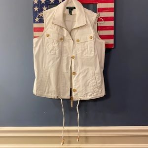 LAUREN white denim vest